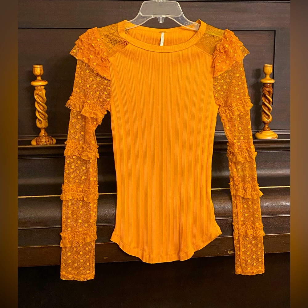 New Free People Copper Kiss Kiss Top with Tags